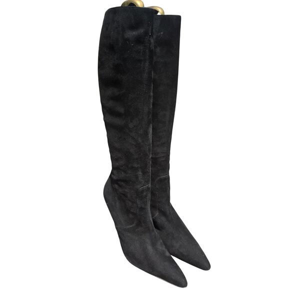 Black Manolo Blahnik Knee high boots with laser cut out sz 39.5 / 9 - Picture 3 of 11